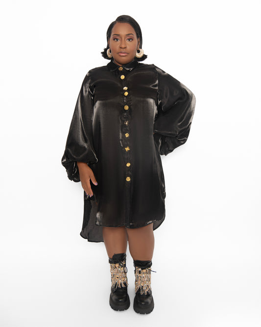 Gold Eye Shirt Dress