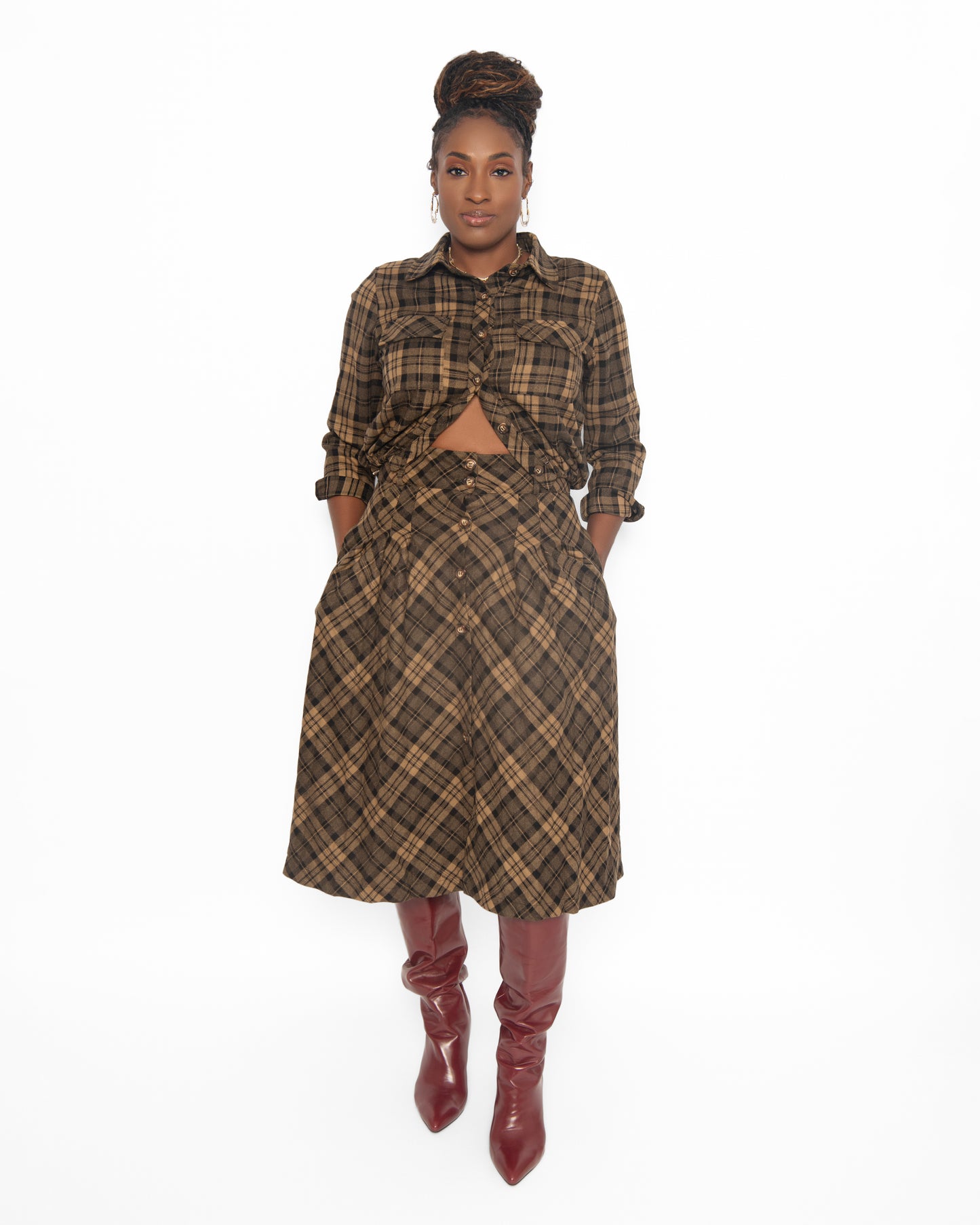 Plaid Me Down Skirt Set