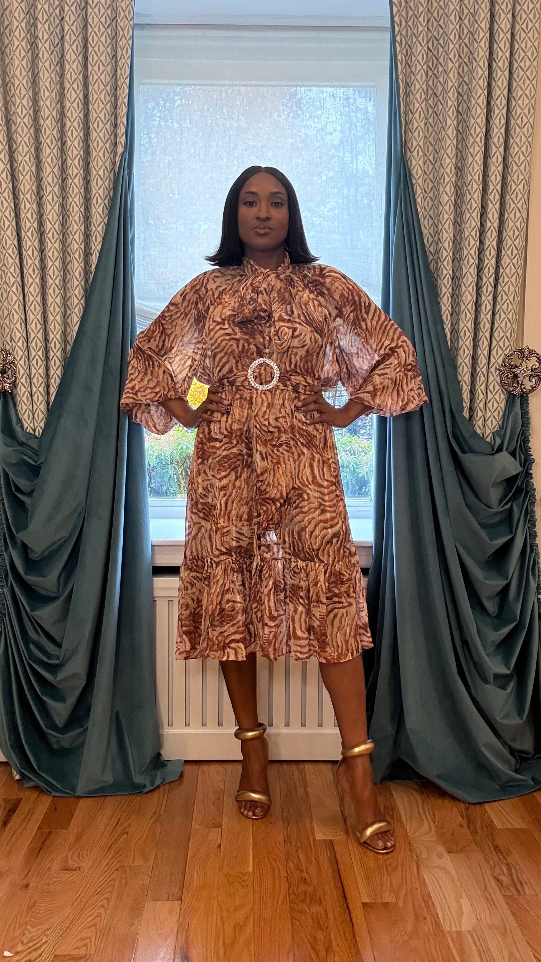 theory brown dress Leather Shell Dress