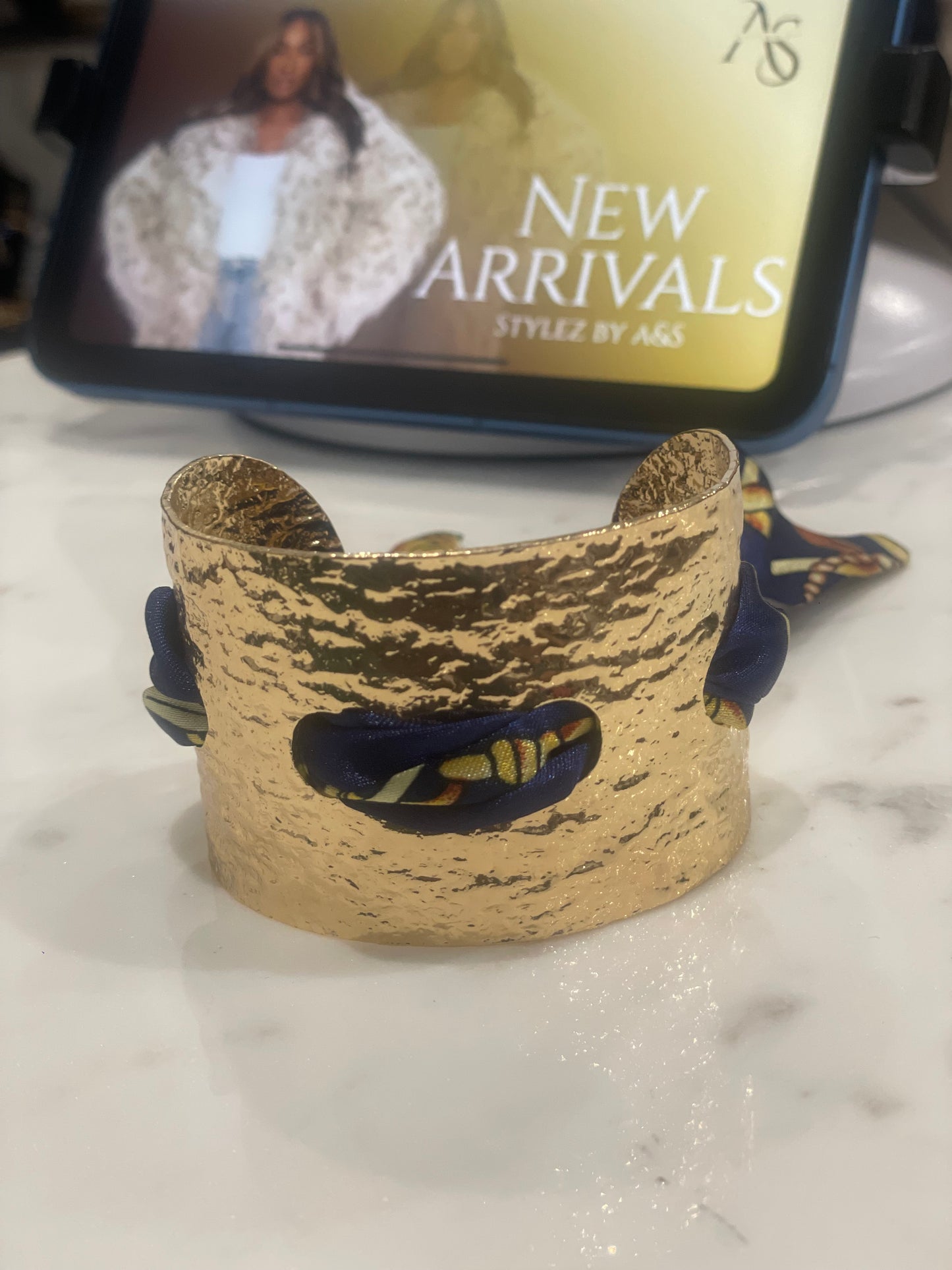 Gold Cuff with Scarf Closure