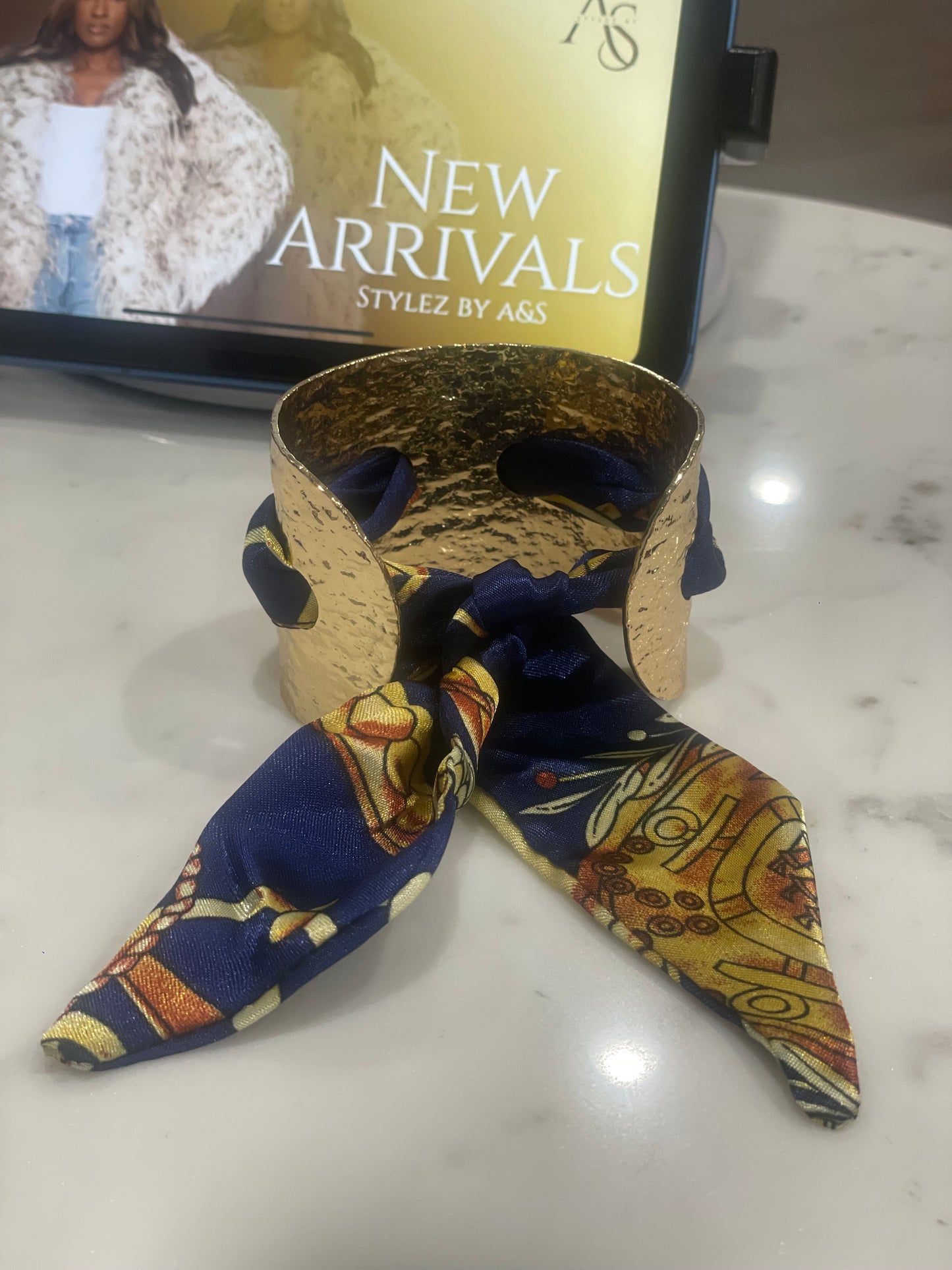 Gold Cuff with Scarf Closure